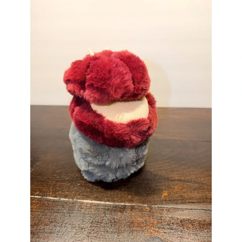 Brookstone 2-Pack Cozy Slipper Socks Anti slip Grippers Burgundy Grey Sz‎ 7-9.5